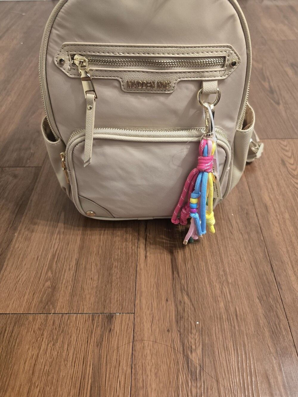 NWT! Madden NYC Beige Womens Dome Core Backpack Purse NEW - Picture 8 of 11